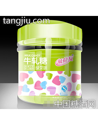 万益友罐装绿茶味牛轧糖