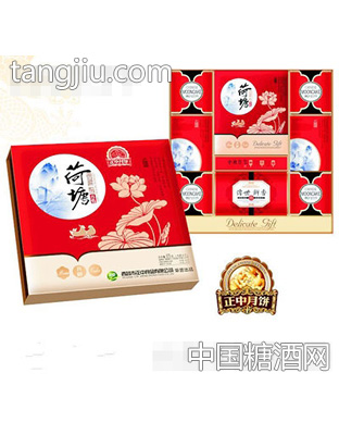 正中食品苦荞月饼礼盒荷塘月色