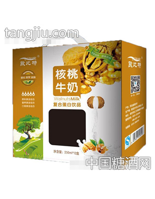 欧比特核桃牛奶复合蛋白饮品250mlx12盒