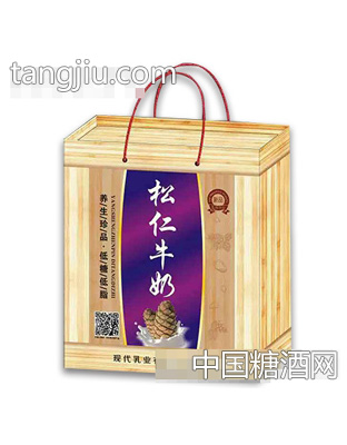 现代乳业松仁牛奶礼盒