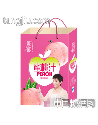 喜加喜密桃汁饮品手提袋
