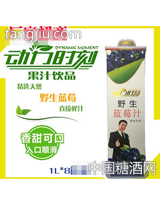 1L动力时刻方盒蓝莓汁