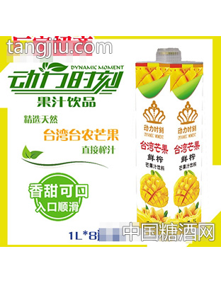 1L动力时刻方盒芒果汁