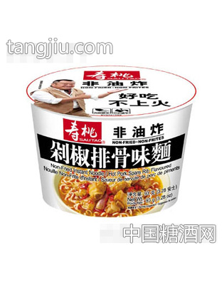 寿桃非油炸剁椒排骨味碗面