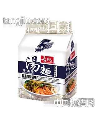 寿桃非油炸汤面(5包装)酸菜海鲜汤味
