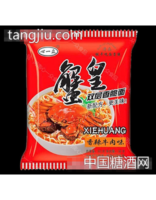 心一众蟹黄香脆面香辣牛肉味