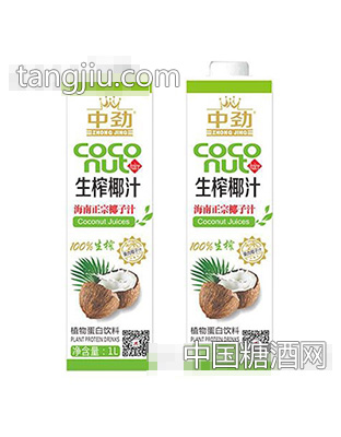 中劲生榨椰汁海南正宗椰子汁植物蛋白饮料1L
