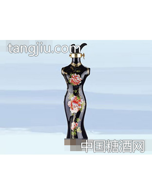 八段喷涂喷涂瓶旗袍酒（黑）AF