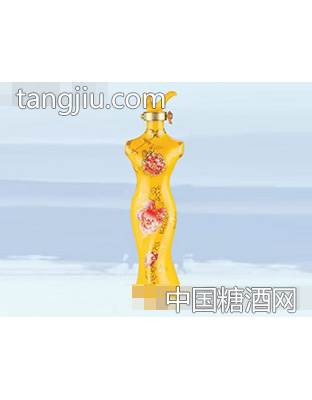 八段喷涂喷涂瓶旗袍酒（黄）AF