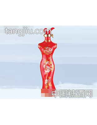 八段喷涂喷涂瓶旗袍酒（红）AF