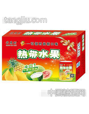 芒果树热带水果4合1果汁饮料箱