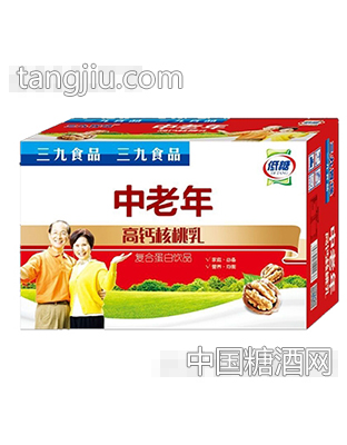 三九穆朗中老年低糖高钙核桃乳箱装