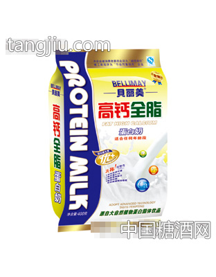 贝丽美高钙全脂蛋白奶400克