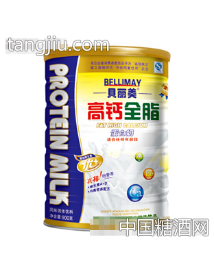 贝丽美高钙全脂蛋白奶900克