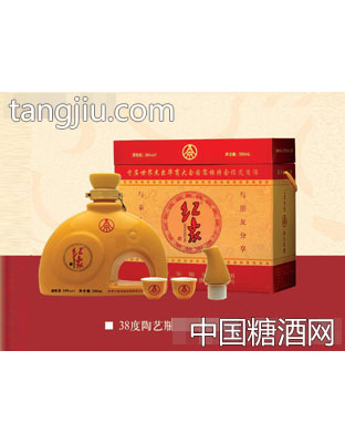 38度500mL陶艺红象牌洪福齐天酒