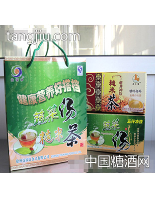 蔬菜汤、糙米茶