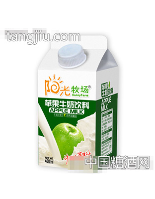 阳光牧场苹果牛奶饮料仿屋顶盒
