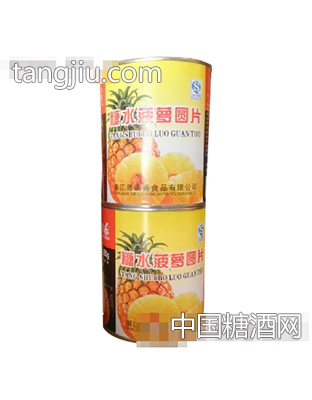 糖水菠萝圆片罐头.