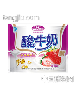 优和袋装奶系列草莓味