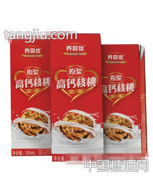 养贝优原浆高钙核桃250ml