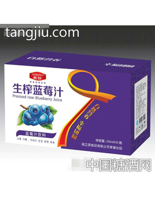 310mlx10瓶程仕生榨蓝莓汁箱装