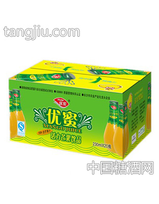 优蜜芒果汁绿标箱装230mlx20瓶
