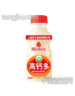 优牛高钙多草莓味乳酸菌饮品340ml