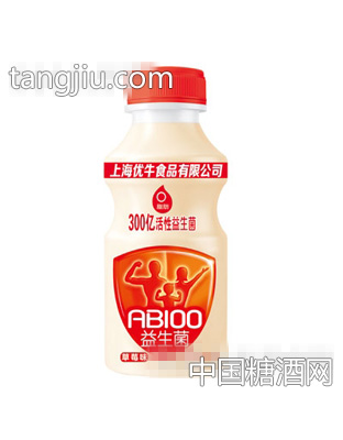 优牛益生菌草莓味乳酸菌饮品340ml