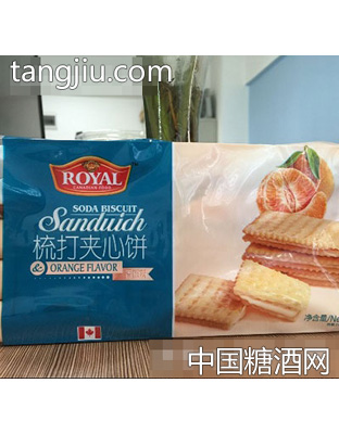 270g趣园梳打夹心饼香橙味