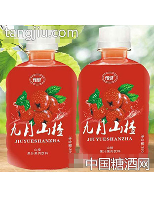 豫健九月山楂果汁果肉饮料350ml