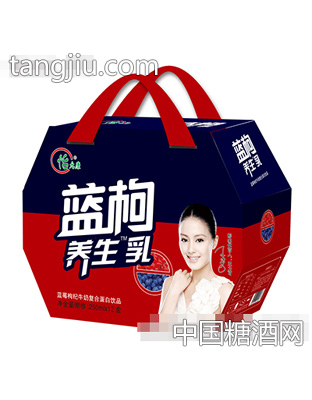 250mlx12盒怡元康蓝枸养生乳六连福反面