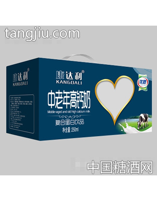 康达利中老年高钙奶复合蛋白饮品250mlx12盒