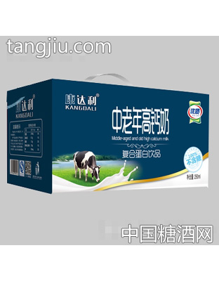 康达利中老年高钙奶复合蛋白饮品250mlx12盒