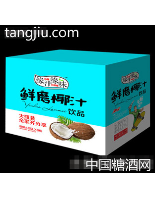 1.25Lx6瓶亲记缘汁缘味鲜磨椰汁饮料