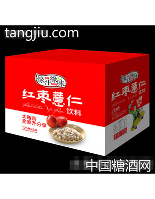 1.25Lx瓶亲记缘汁缘味红枣薏仁饮料