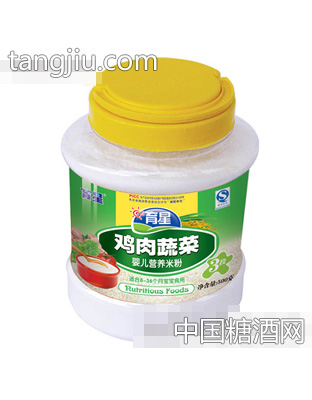 育星500g塑料罐装鸡肉蔬菜米粉