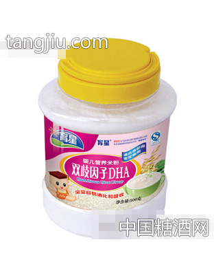 育星500g塑料罐装双歧因子DHA米粉
