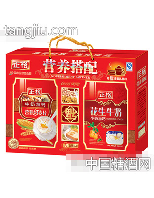 牛奶加钙营养麦片+花生牛奶