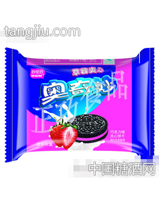 正巧奥奇妙巧克力味草梅夹心饼干