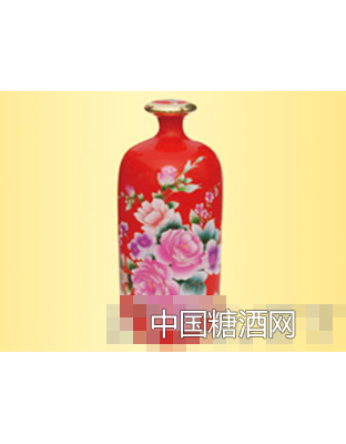 5斤釉中彩红坛