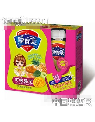 享得美果泥苹果芒果四盒装