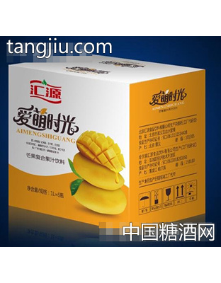汇源爱萌时光芒果复合果汁饮料1Lx6瓶