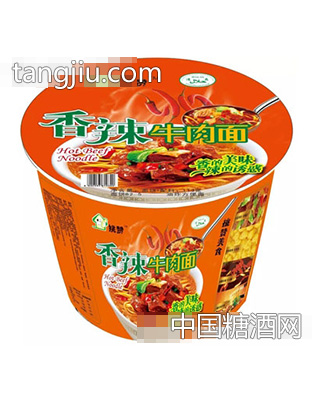 挑赞香辣牛肉面桶面