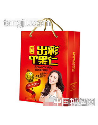 超六出彩中果仁植物蛋白饮料礼品袋效果1