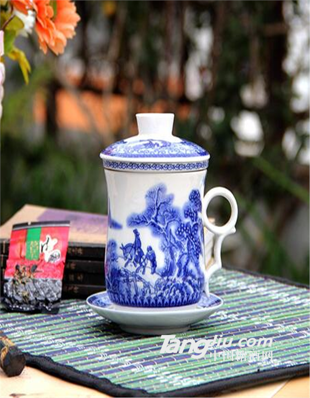 陶瓷茶杯景德镇厂家定制会议陶瓷礼品茶杯