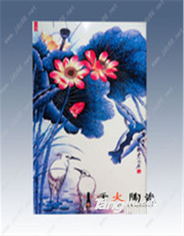 名家手绘粉彩山水瓷板画陶瓷礼品订做陶瓷瓷板画