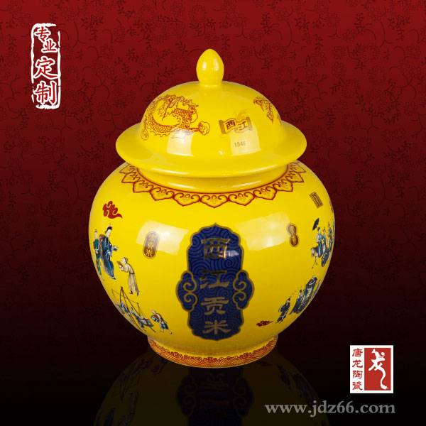 青花陶瓷油罐，家用食油罐，茶叶罐