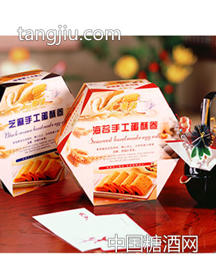 广潮缘手工蛋酥卷芝麻海苔味160克