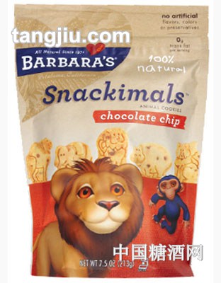 barbara巧克力豆动物饼干213g