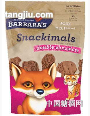 barbara双份巧克力豆动物饼干213g